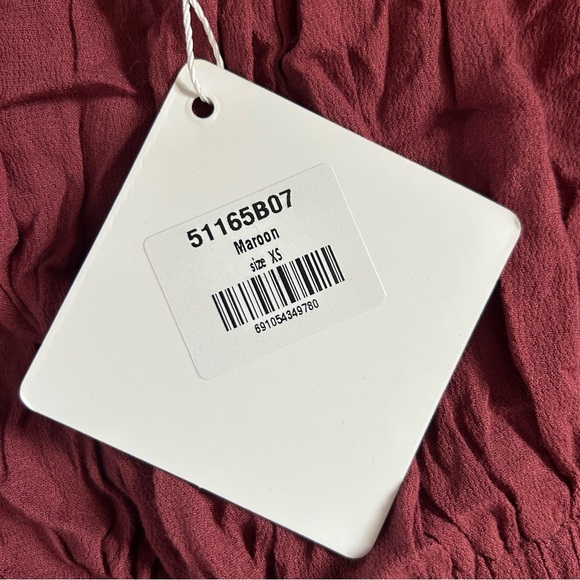 Selfie Leslie Greta Tiered Ruffle Chifon Dress Wine Mini Size XS Extra Small NWT - Picture 7 of 8